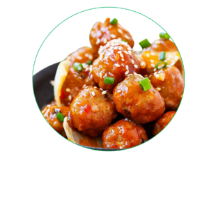 RODA-APRIL 14 TUESDAY Sweet And Sour Asian Meatballs & white  rice